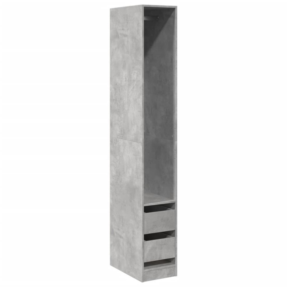 vidaXL Șifonier, gri beton, 30x50x200 cm, lemn prelucrat