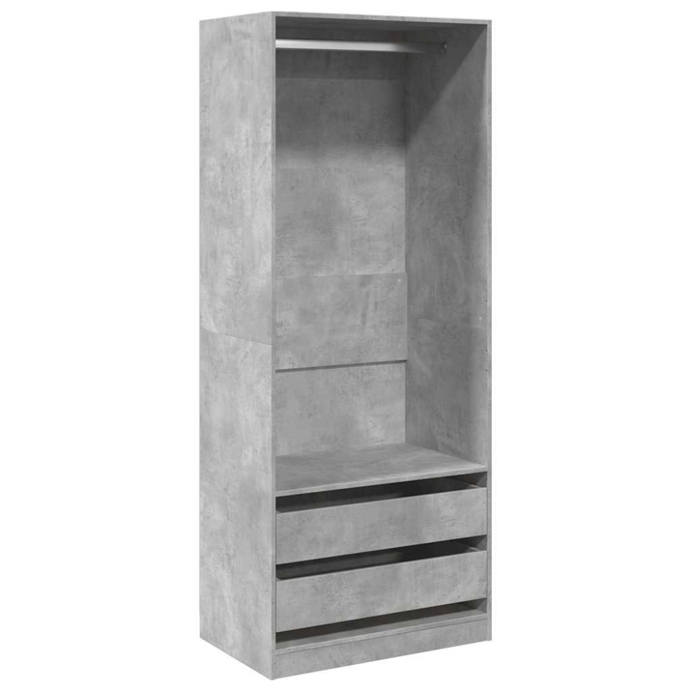 vidaXL Șifonier, gri beton, 80x50x200 cm, lemn prelucrat