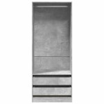 vidaXL Șifonier, gri beton, 80x50x200 cm, lemn prelucrat