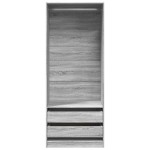vidaXL Șifonier, gri sonoma, 80x50x200 cm, lemn prelucrat