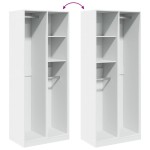 vidaXL Șifonier, alb, 80x50x200 cm, lemn prelucrat vidaXL Șifonier, alb, 80x50x200 cm, lemn prelucrat