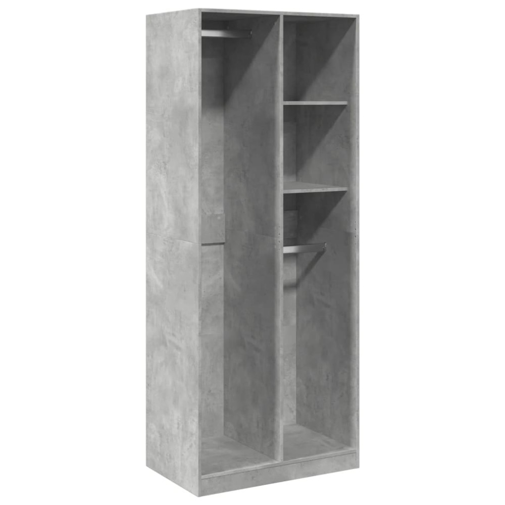 vidaXL Șifonier, gri beton, 80x50x200 cm, lemn prelucrat
