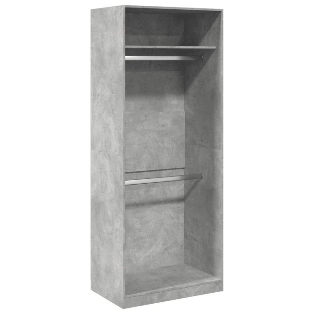 vidaXL Șifonier, gri beton, 80x50x200 cm, lemn prelucrat