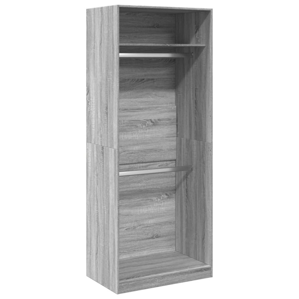 vidaXL Șifonier, gri sonoma, 80x50x200 cm, lemn prelucrat