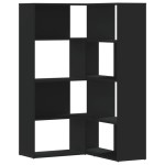 vidaXL Bibliotecă 4 niveluri, negru, 85x85x140 cm, lemn prelucrat vidaXL Bibliotecă 4 niveluri, negru, 85x85x140 cm, lemn prelucrat