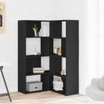 vidaXL Bibliotecă 4 niveluri, negru, 85x85x140 cm, lemn prelucrat vidaXL Bibliotecă 4 niveluri, negru, 85x85x140 cm, lemn prelucrat