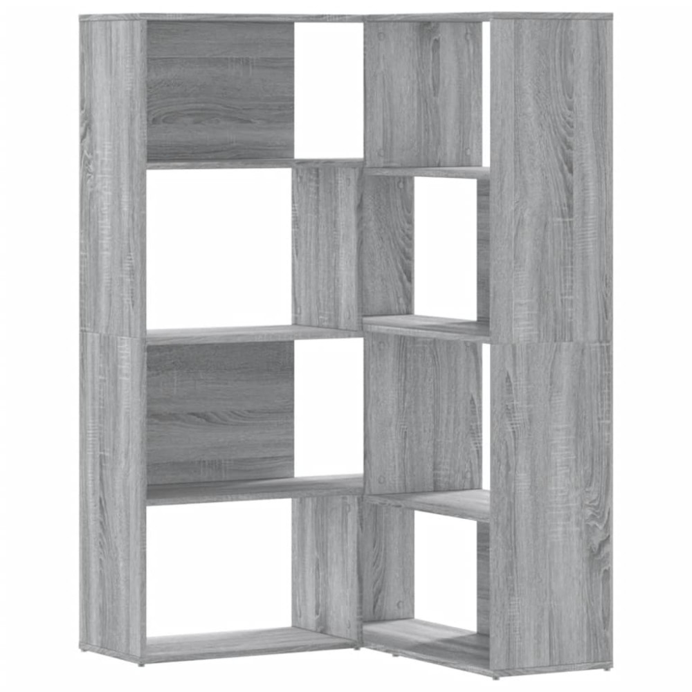 vidaXL Bibliotecă de colț cu 4 niveluri gri sonoma 85x85x140 cm lemn