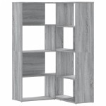 vidaXL Bibliotecă de colț cu 4 niveluri gri sonoma 85x85x140 cm lemn