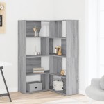 vidaXL Bibliotecă de colț cu 4 niveluri gri sonoma 85x85x140 cm lemn