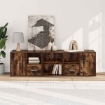vidaXL Dulap colțar, stejar fumuriu, 160x40x45 cm, lemn prelucrat