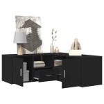 vidaXL Dulap de colț, negru, 200x40x45 cm, lemn prelucrat vidaXL Dulap de colț, negru, 200x40x45 cm, lemn prelucrat