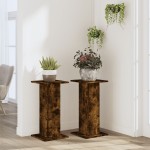 vidaXL Suporturi de plante 2 buc. stejar fumuriu 30x30x60 cm lemn vidaXL Suporturi de plante 2 buc. stejar fumuriu 30x30x60 cm lemn