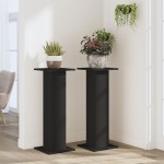 vidaXL Suporturi de plante, 2 buc., negru, 30x30x80 cm, lemn prelucrat vidaXL Suporturi de plante, 2 buc., negru, 30x30x80 cm, lemn prelucrat