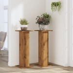vidaXL Suporturi de plante, 2 buc., stejar artizanal, 30x30x80cm, lemn