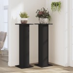 vidaXL Suporturi de plante, 2 buc., negru, 30x30x95 cm, lemn prelucrat vidaXL Suporturi de plante, 2 buc., negru, 30x30x95 cm, lemn prelucrat