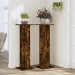 vidaXL Suporturi de plante 2 buc. stejar fumuriu 30x30x95 cm lemn vidaXL Suporturi de plante 2 buc. stejar fumuriu 30x30x95 cm lemn