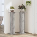 vidaXL Suporturi de plante 2 buc. gri sonoma 30x30x95cm lemn prelucrat vidaXL Suporturi de plante 2 buc. gri sonoma 30x30x95cm lemn prelucrat