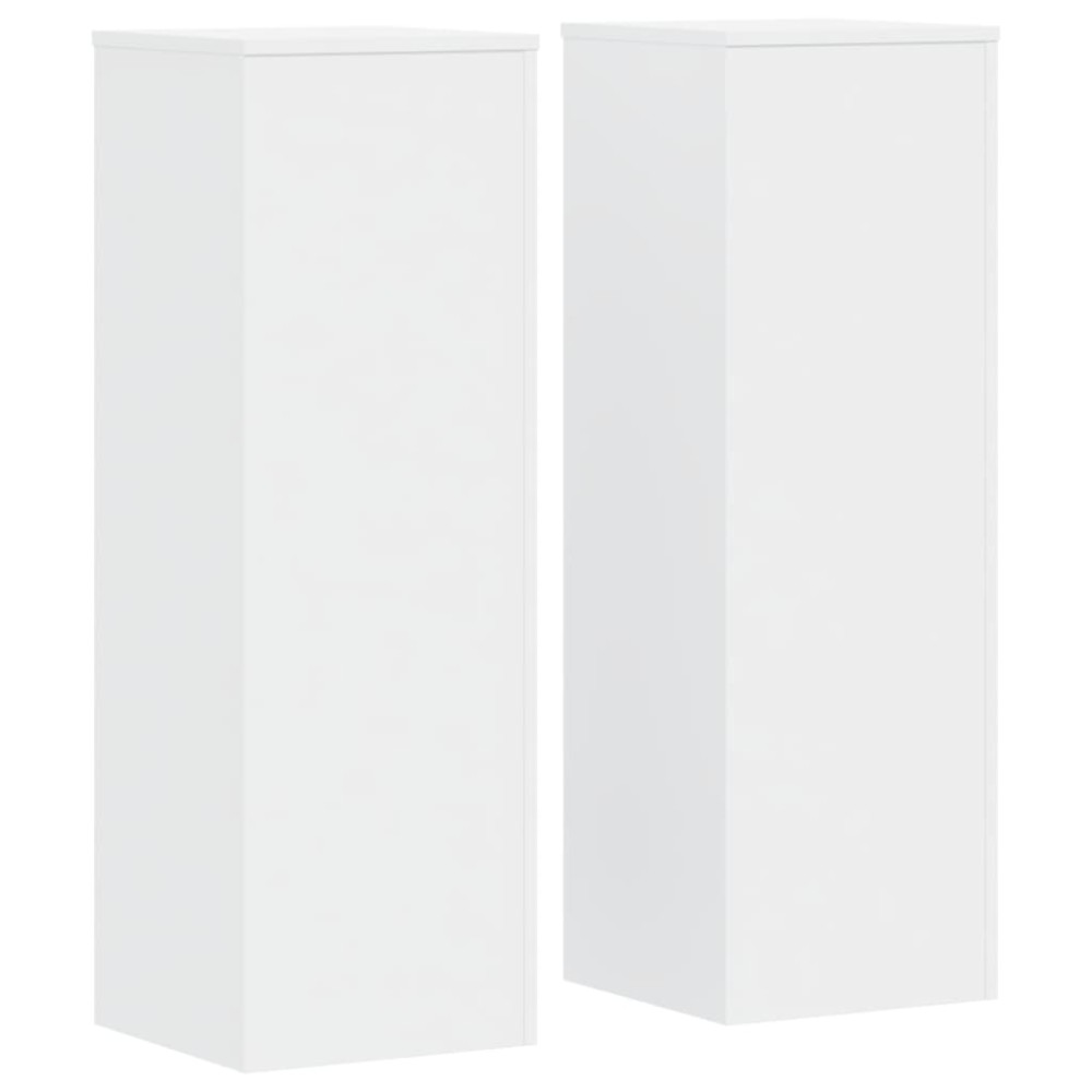 vidaXL Suporturi plante, 2 buc., alb, 33x33x100 cm, lemn prelucrat