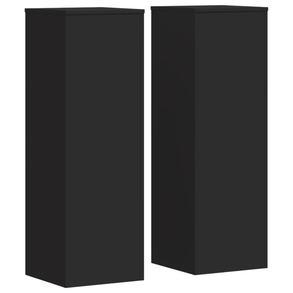 vidaXL Suporturi plante, 2 buc., negru, 33x33x100 cm, lemn prelucrat
