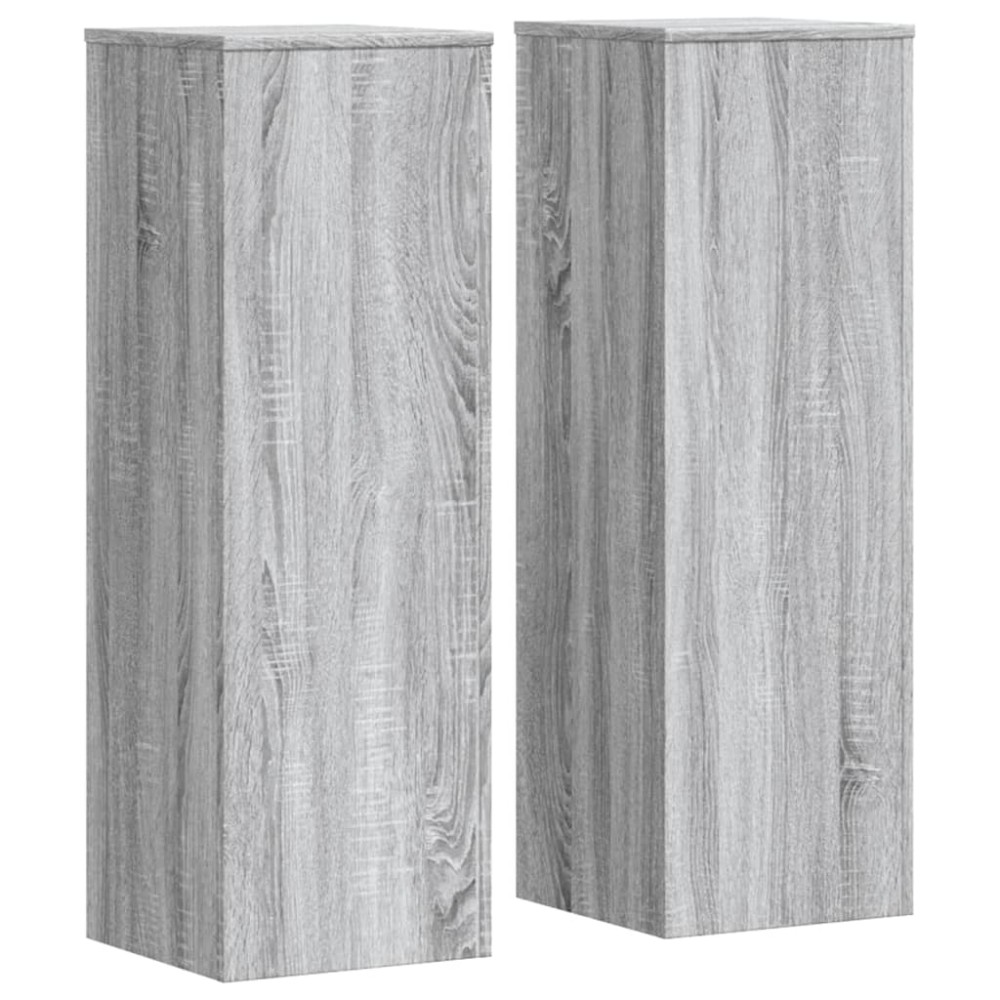 vidaXL Suporturi plante 2 buc. gri sonoma 33x33x100cm lemn prelucrat