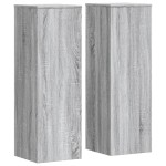 vidaXL Suporturi plante 2 buc. gri sonoma 33x33x100cm lemn prelucrat vidaXL Suporturi plante 2 buc. gri sonoma 33x33x100cm lemn prelucrat