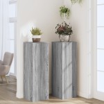 vidaXL Suporturi plante 2 buc. gri sonoma 33x33x100cm lemn prelucrat vidaXL Suporturi plante 2 buc. gri sonoma 33x33x100cm lemn prelucrat