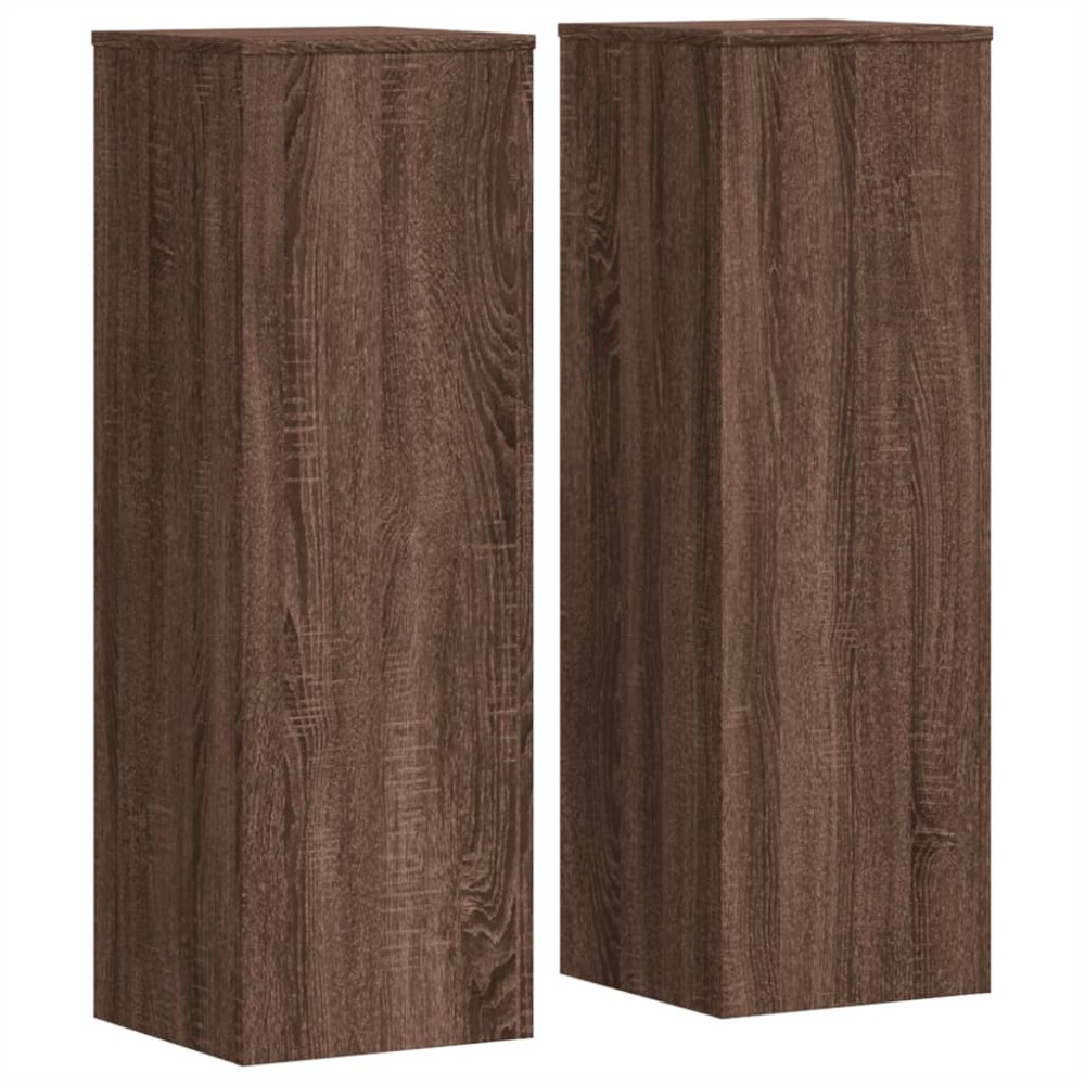 vidaXL Suporturi plante 2 buc. stejar maro 33x33x100 cm lemn prelucrat