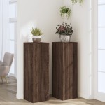 vidaXL Suporturi plante 2 buc. stejar maro 33x33x100 cm lemn prelucrat