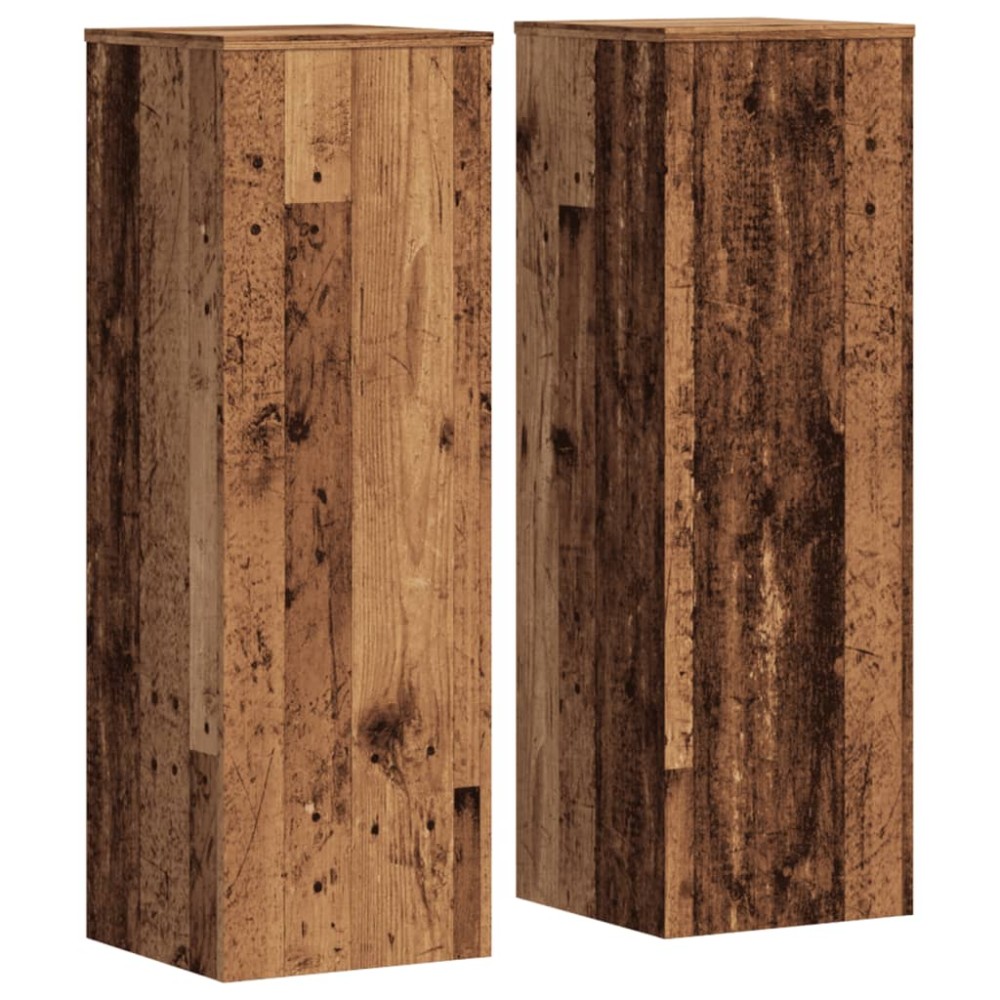 vidaXL Suporturi plante 2 buc. lemn vechi 33x33x100 cm lemn prelucrat