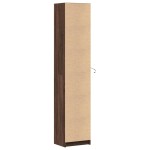 vidaXL Dulap înalt cu LED stejar maro 41,5x32,5x200 cm lemn prelucrat vidaXL Dulap înalt cu LED stejar maro 41,5x32,5x200 cm lemn prelucrat