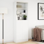 vidaXL Dulap înalt cu LED alb 69x32,5x200 cm lemn prelucrat vidaXL Dulap înalt cu LED alb 69x32,5x200 cm lemn prelucrat