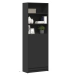 vidaXL Dulap înalt cu LED negru 69x32,5x200 cm lemn prelucrat vidaXL Dulap înalt cu LED negru 69x32,5x200 cm lemn prelucrat