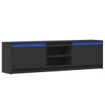 vidaXL Dulap TV cu LED, negru, 180x34x50 cm, lemn prelucrat