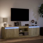 vidaXL Dulap TV cu LED, stejar sonoma, 180x34x50 cm, lemn prelucrat vidaXL Dulap TV cu LED, stejar sonoma, 180x34x50 cm, lemn prelucrat