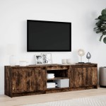 vidaXL Dulap TV cu LED, stejar fumuriu, 180x34x50 cm, lemn prelucrat