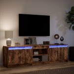 vidaXL Dulap TV cu LED, stejar fumuriu, 180x34x50 cm, lemn prelucrat
