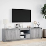 vidaXL Dulap TV cu LED, gri sonoma, 180x34x50 cm, lemn prelucrat