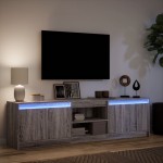 vidaXL Dulap TV cu LED, gri sonoma, 180x34x50 cm, lemn prelucrat