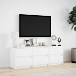 vidaXL Comodă TV cu LED, alb, 140x34x50 cm, lemn prelucrat vidaXL Comodă TV cu LED, alb, 140x34x50 cm, lemn prelucrat