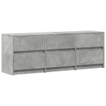 vidaXL Dulap TV cu LED, gri beton, 140x34x50 cm, lemn prelucrat
