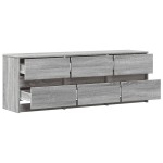 vidaXL Dulap TV cu LED, gri sonoma, 140x34x50 cm, lemn prelucrat