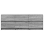 vidaXL Dulap TV cu LED, gri sonoma, 140x34x50 cm, lemn prelucrat