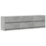 vidaXL Dulap TV cu LED, gri beton, 180x34x50 cm, lemn prelucrat
