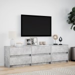 vidaXL Dulap TV cu LED, gri beton, 180x34x50 cm, lemn prelucrat