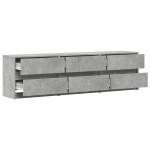 vidaXL Dulap TV cu LED, gri beton, 180x34x50 cm, lemn prelucrat