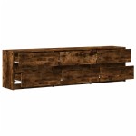vidaXL Dulap TV cu LED, stejar fumuriu, 180x34x50 cm, lemn prelucrat