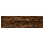 vidaXL Dulap TV cu LED, stejar fumuriu, 180x34x50 cm, lemn prelucrat