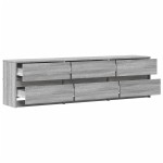 vidaXL Dulap TV cu LED, gri sonoma, 180x34x50 cm, lemn prelucrat