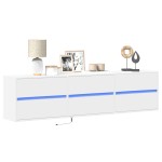 vidaXL Comodă TV de perete cu lumini LED, alb, 180x31x45 cm vidaXL Comodă TV de perete cu lumini LED, alb, 180x31x45 cm