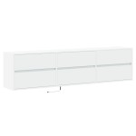 vidaXL Comodă TV de perete cu lumini LED, alb, 180x31x45 cm vidaXL Comodă TV de perete cu lumini LED, alb, 180x31x45 cm